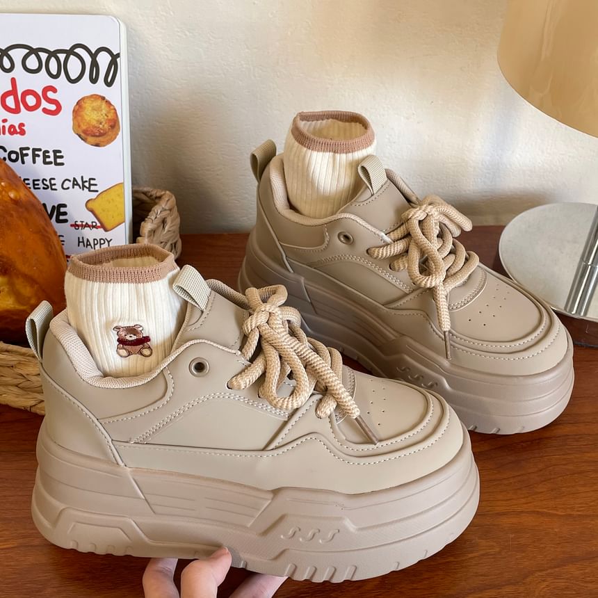 Asterisk - Effen platform sneakers