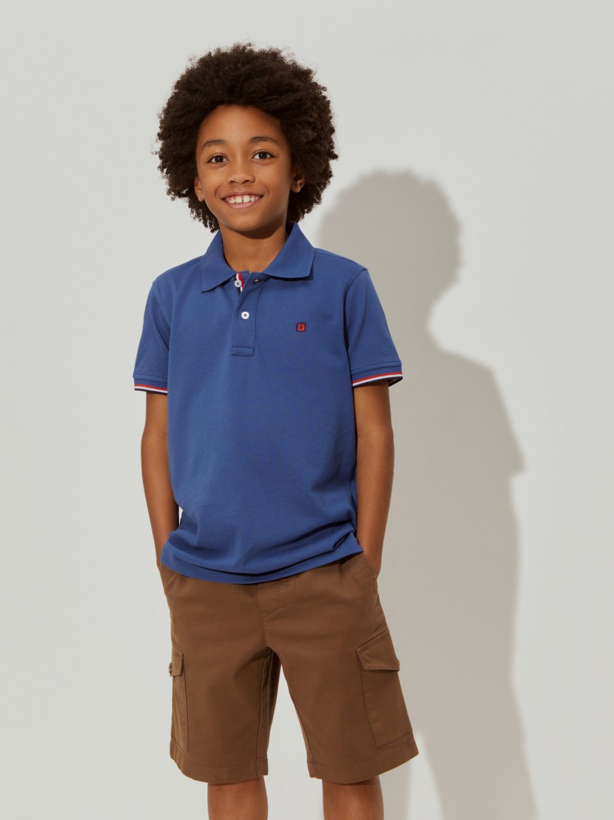 Polo piqué de algodão