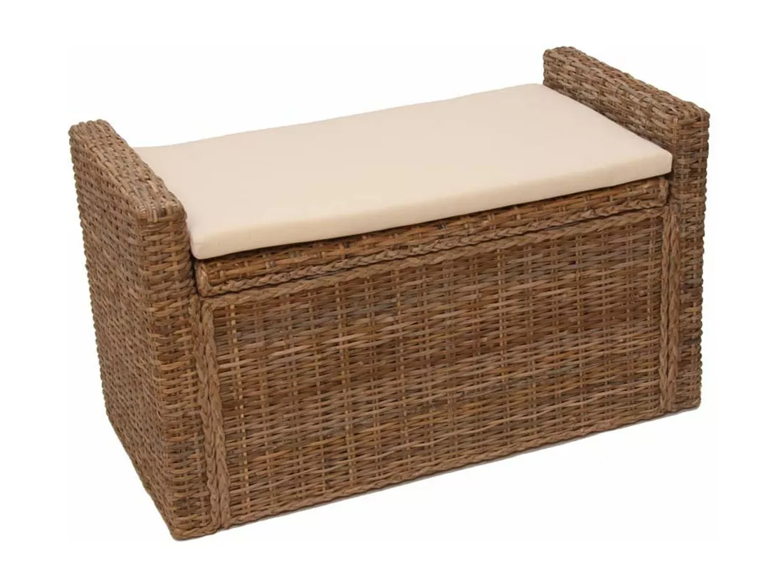 Coffre de rangement Genua Rattan, gris cubu