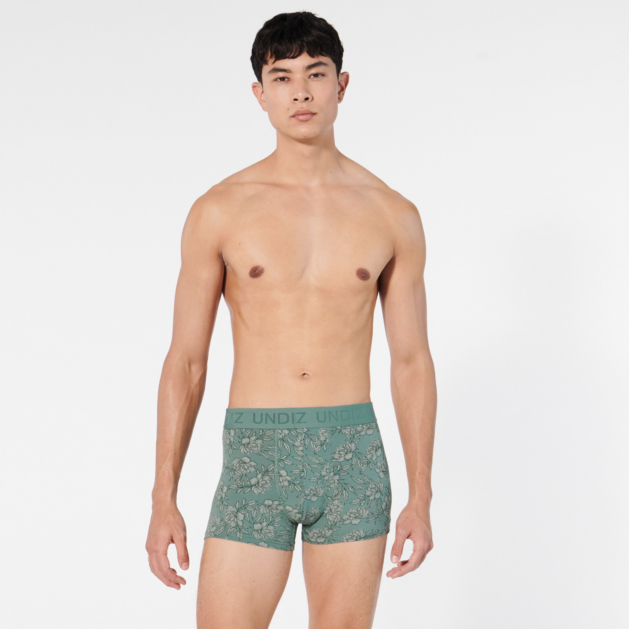 Boxer à motifs fleurs en coton