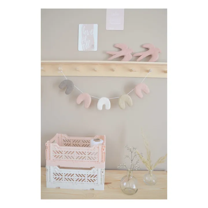 Calm Guirlande arc-en-ciel en laine feutrée | Rose pâle