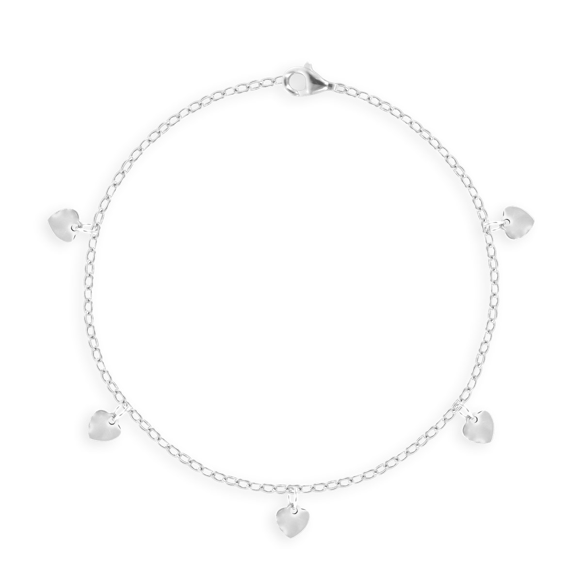 Bracelet coeurs en acier argenté