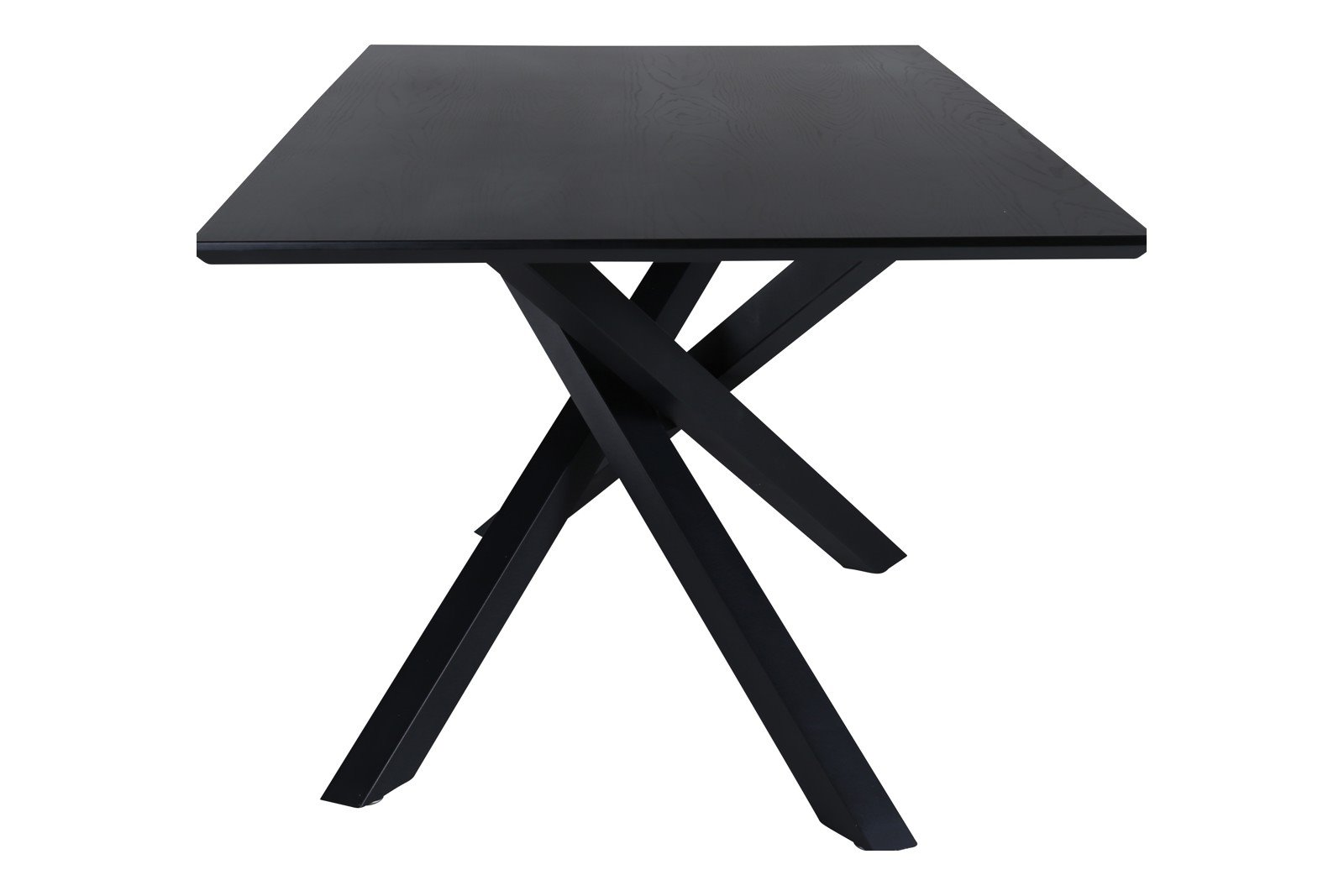 Piazza spisebord Sort spisebordplate i finér med sorte kryssben i metall.