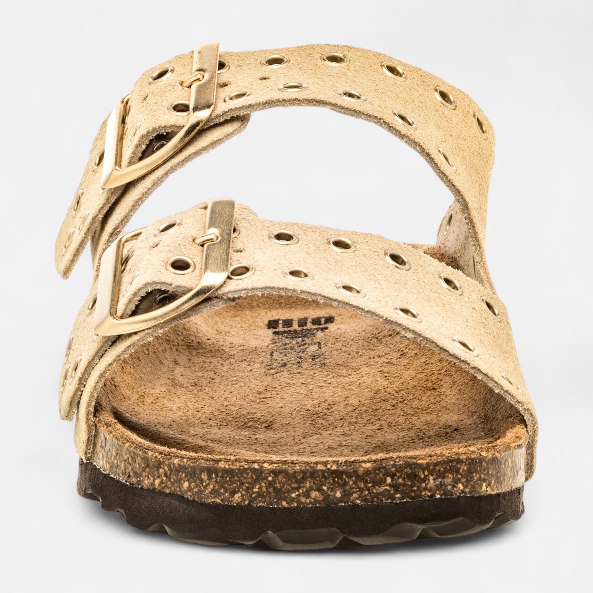 Mules semelle liège Femme en cuir beige