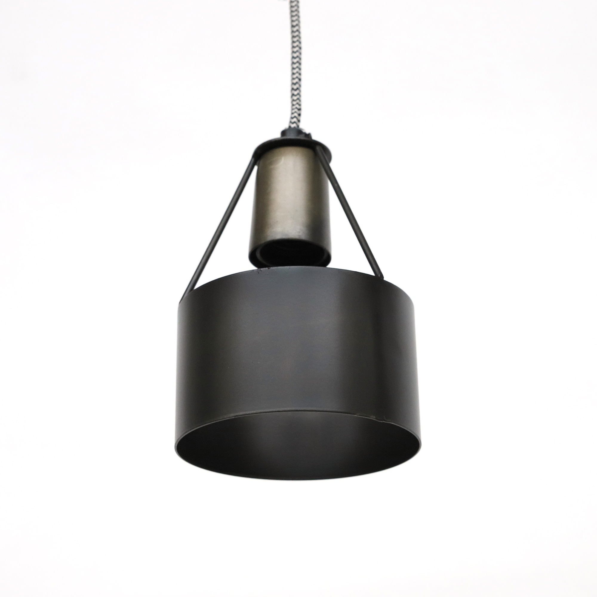 Hängeleuchte 'Dan', schwarz, grau, Ø 12,5 cm, H 17 cm von fischer's lagerhaus
