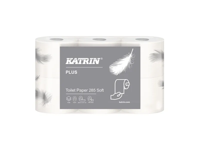 Toiletpapir Katrin Plus 285 hvid 35m 3-lags - (7 pakker x 6 ruller)