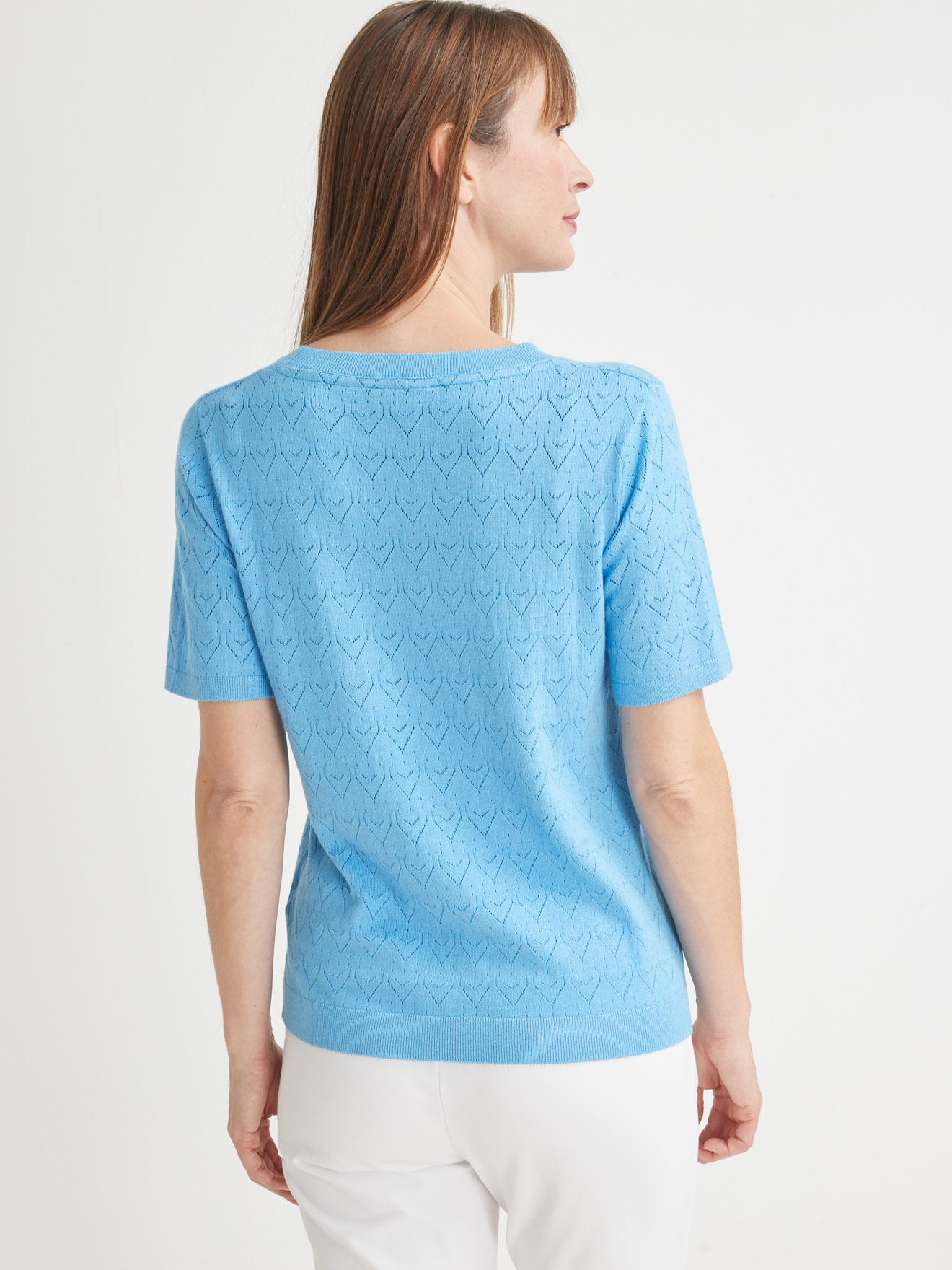 Pull ajouré manches courtes