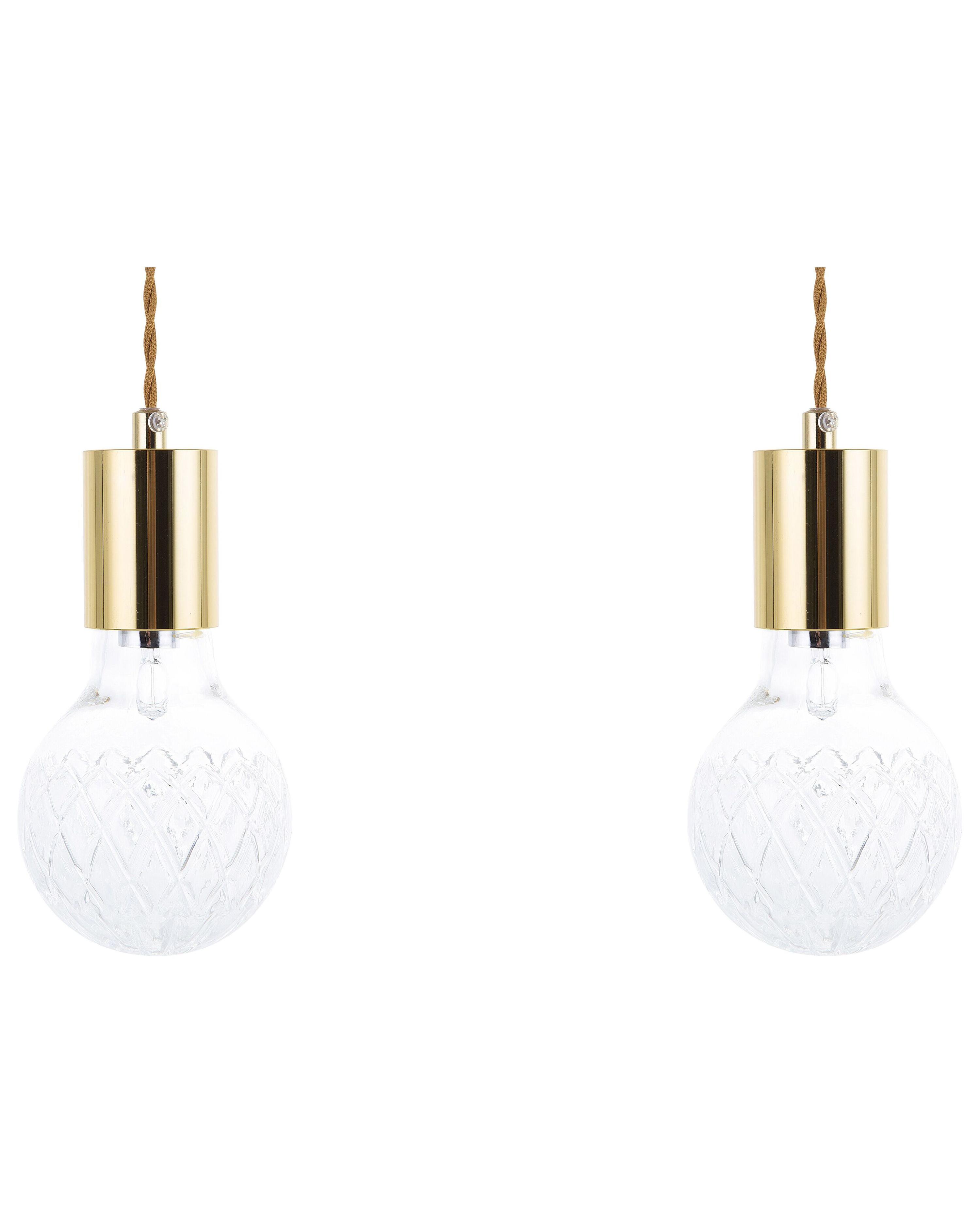 Set van 2 hanglampen ANZA Glas Goud