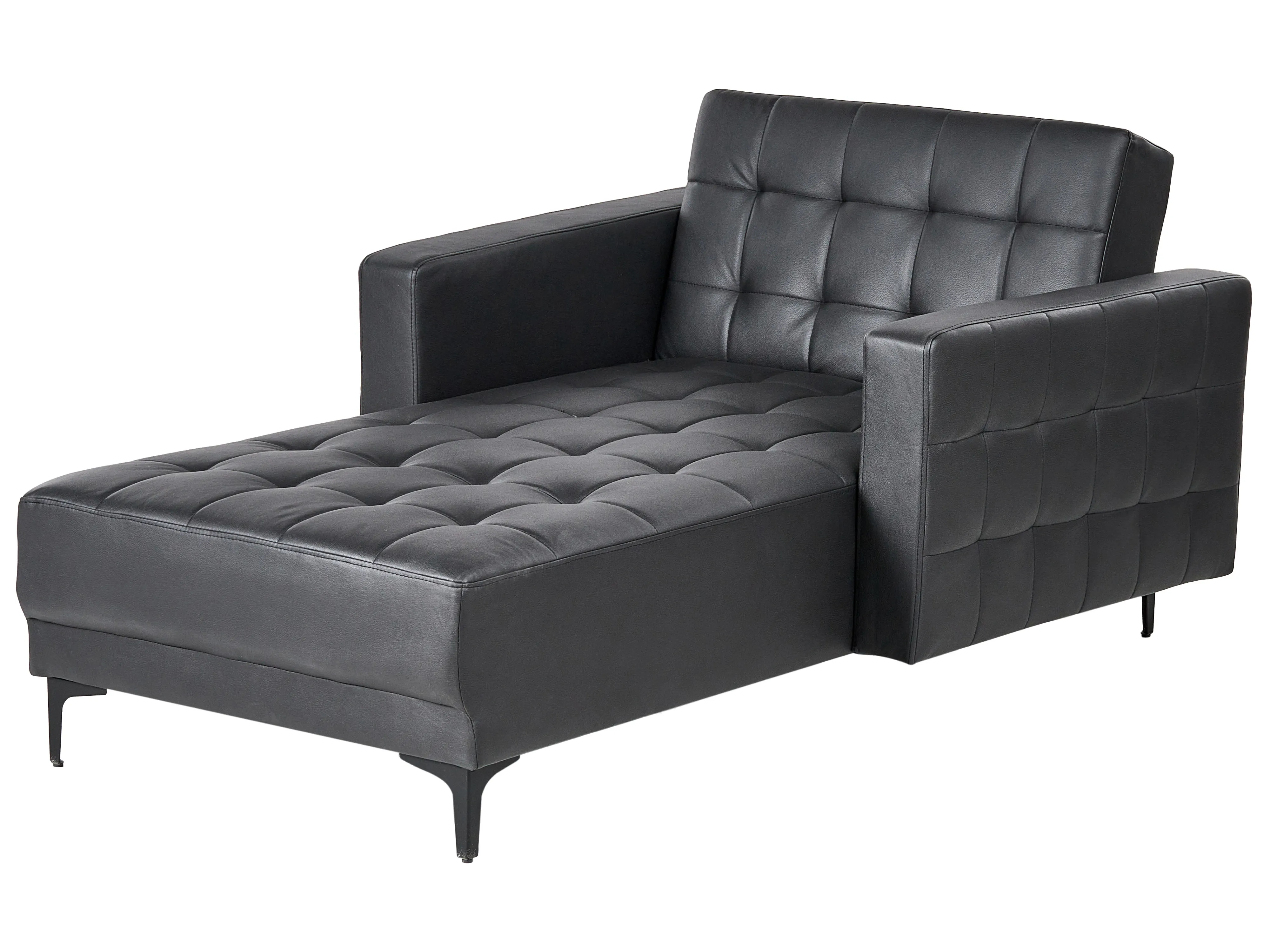 Chaise longue ABERDEEN Kunstleer Zwart