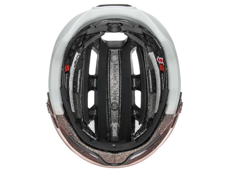 uvex Helm uvex finale visor V papyrus matt , M Photochromatischer Visier-Helm mit Plug-In-LED