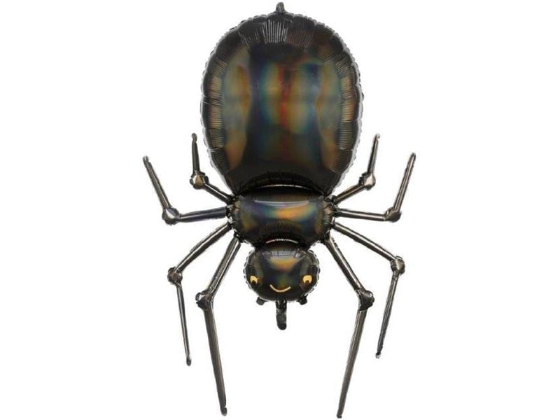 Partydeco Ballons Folienballon Spinne 60 x 101 cm, Schwarz Anschaulicher Folienballon für Halloween Partys