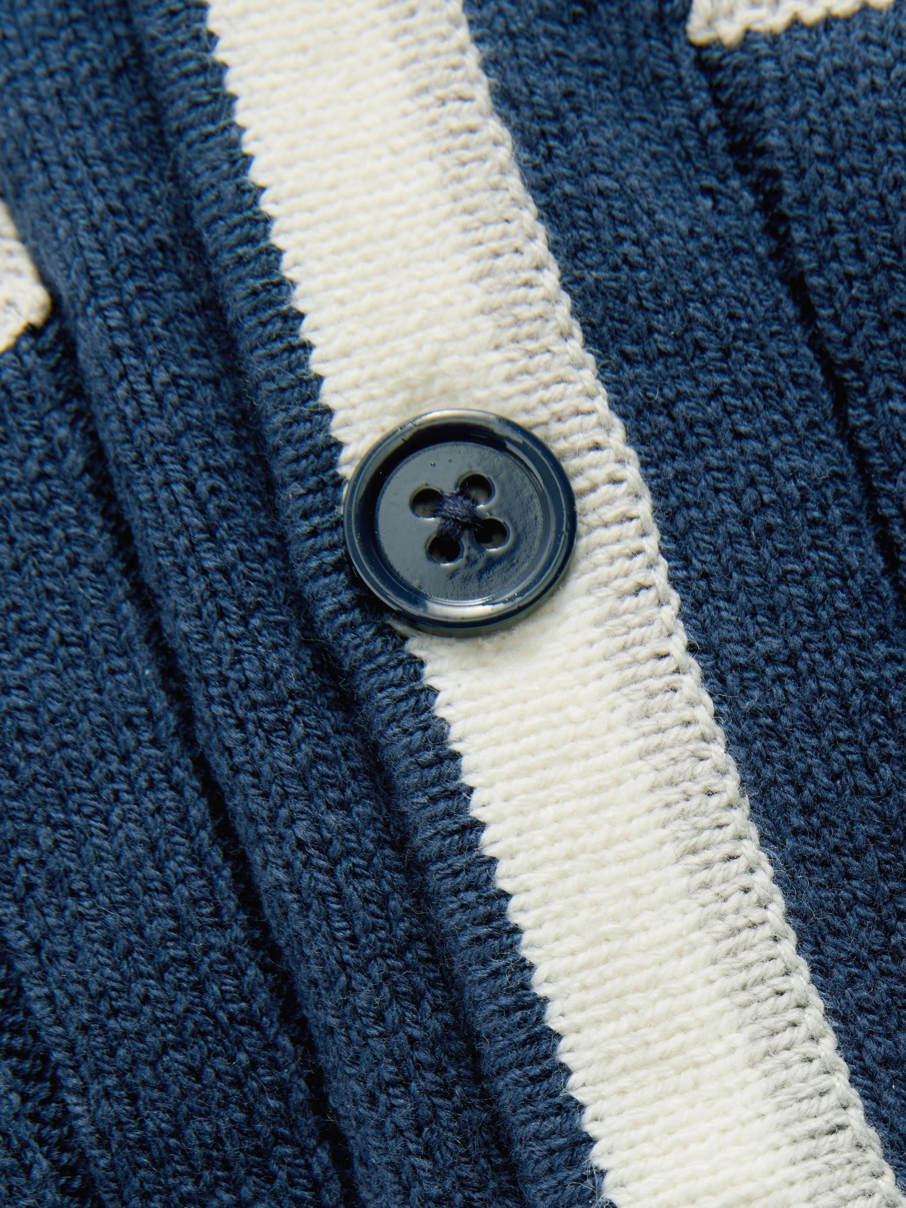 Donkerblauw - Gebreid varsity vest (3mnd -7jr)