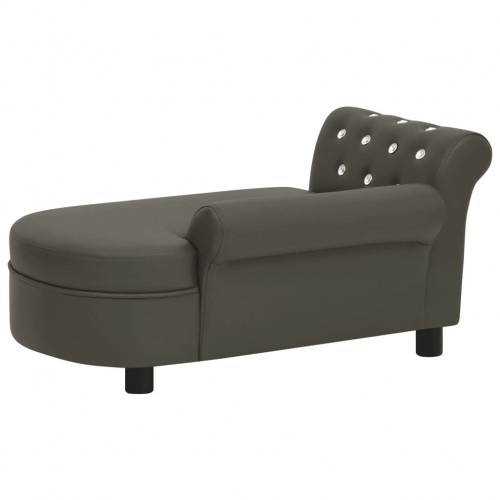 sofá oval para cães Vidaxl cinza escuro
