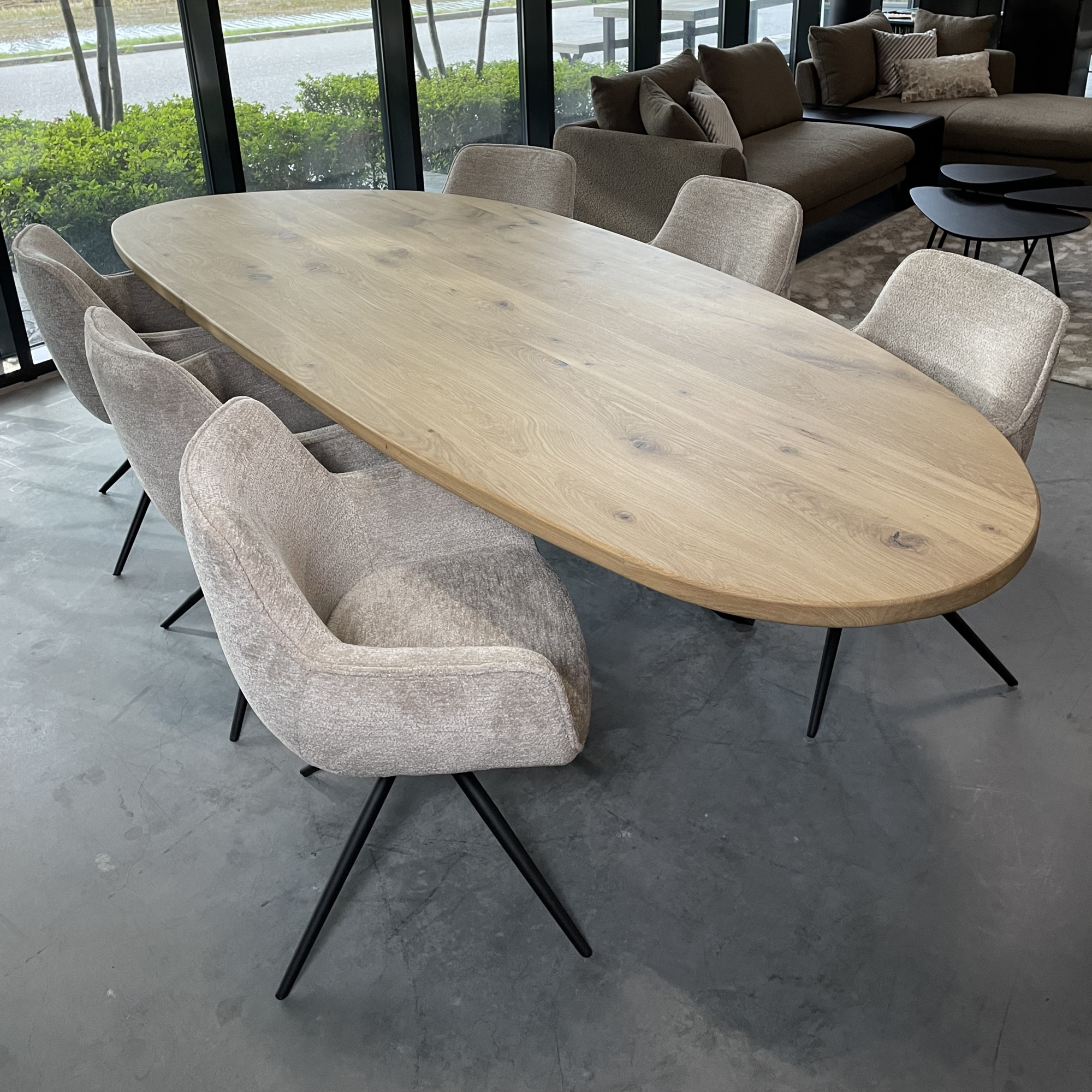 Firma Hout & Staal Eettafel Leaf | Mikado frame | Matte lak Eettafel Leaf | 200*100cm | Roundline | Matte lak