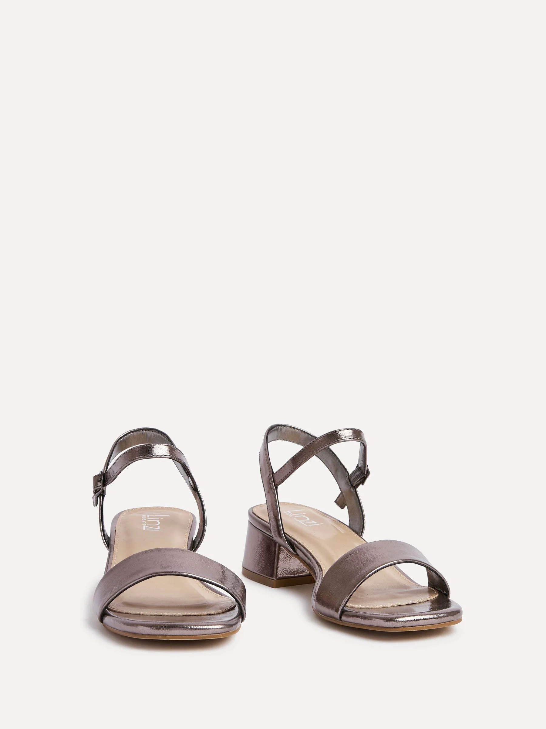Linzi Wide Fit Carlie Low Chunky Block Heeled Sandals