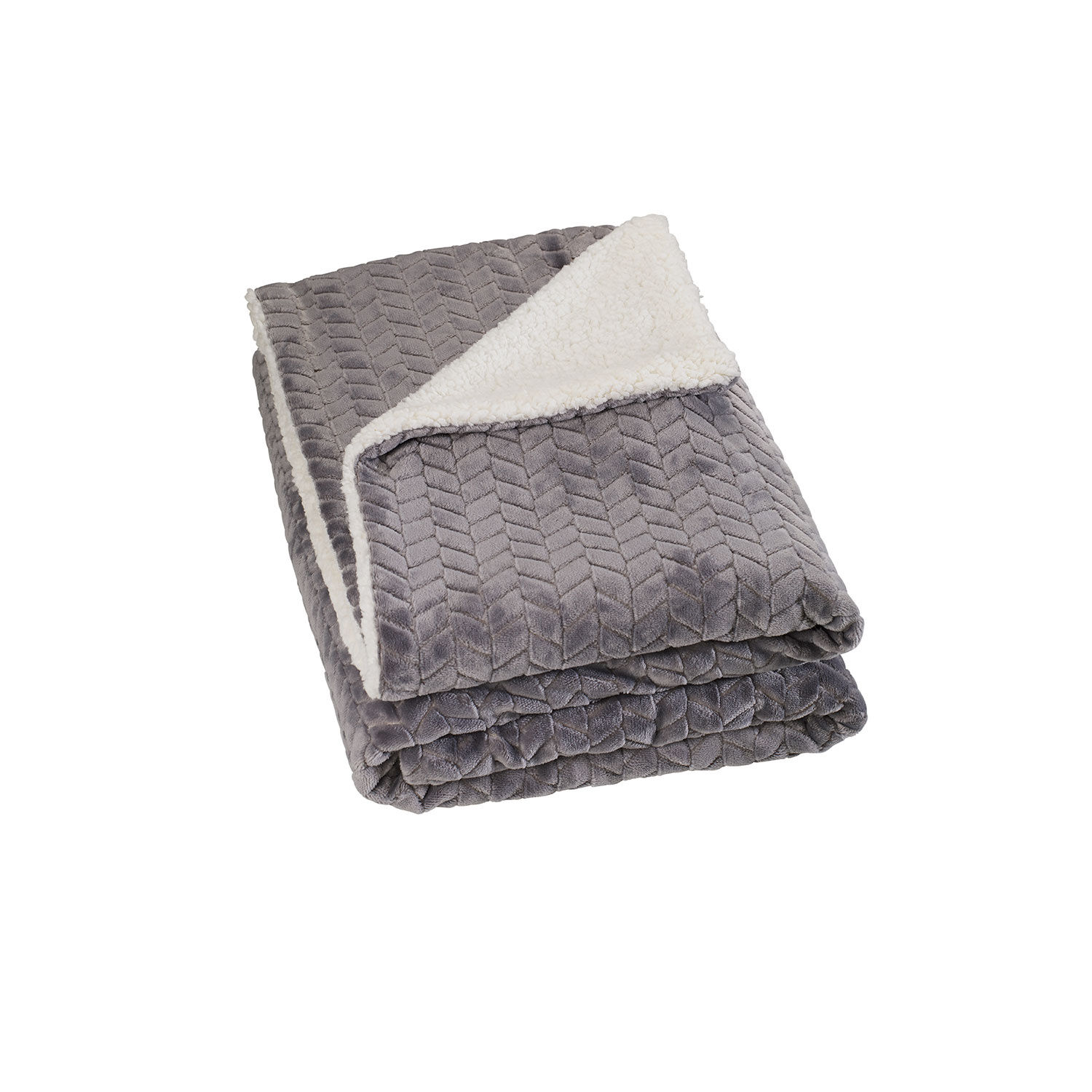 Kuscheldecke mit Fischgrätenmuster