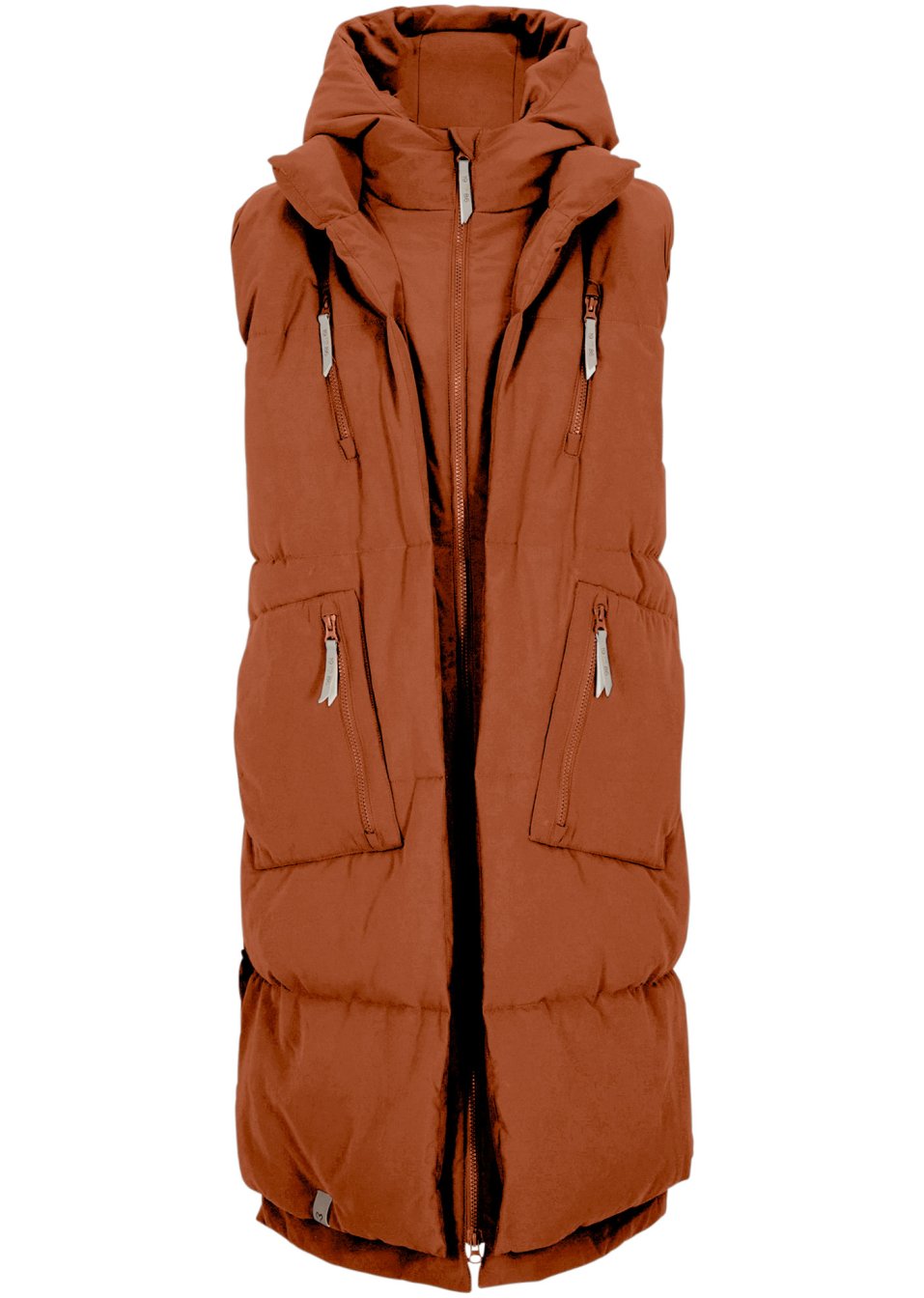 Veste sans manches bouffante oversize en polyester recyclé avec capuche