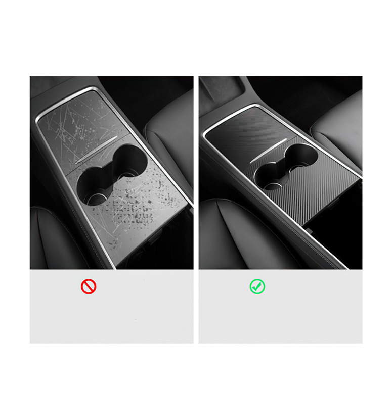 Tesla Model 3 / Y Mittelkonsolen Schutzfolie Selbstklebender Abdeckungsschutz - Carbon Look
