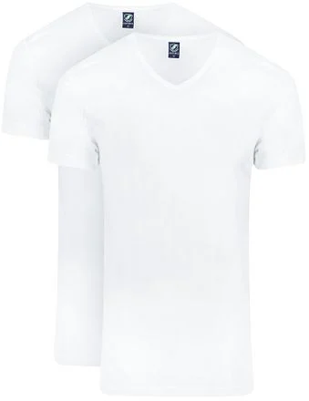 Suitable Vibambo T-Shirt V-Hals Wit 2-Pack 3120 V-Bamb Vibambo kopen