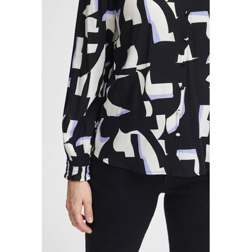 Fransa Langærmet Bluse, Black Graphic, S