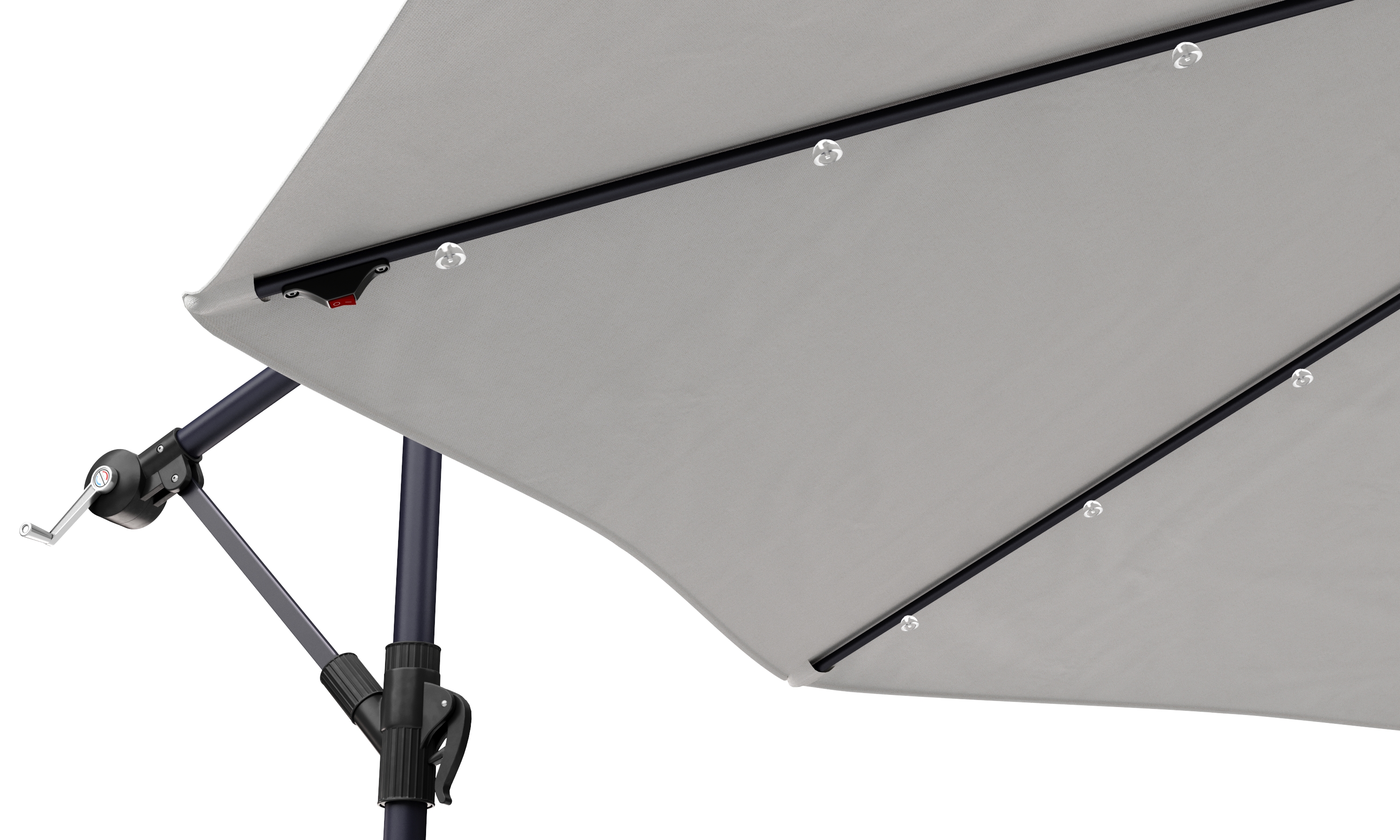 Sonnenschirm Ampelschirm BAY mit LED 300 cm weiss
