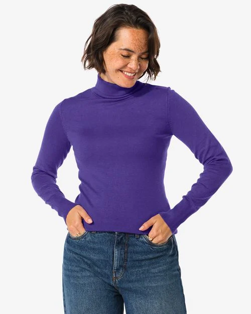 pull col roulé femme Lois bleu