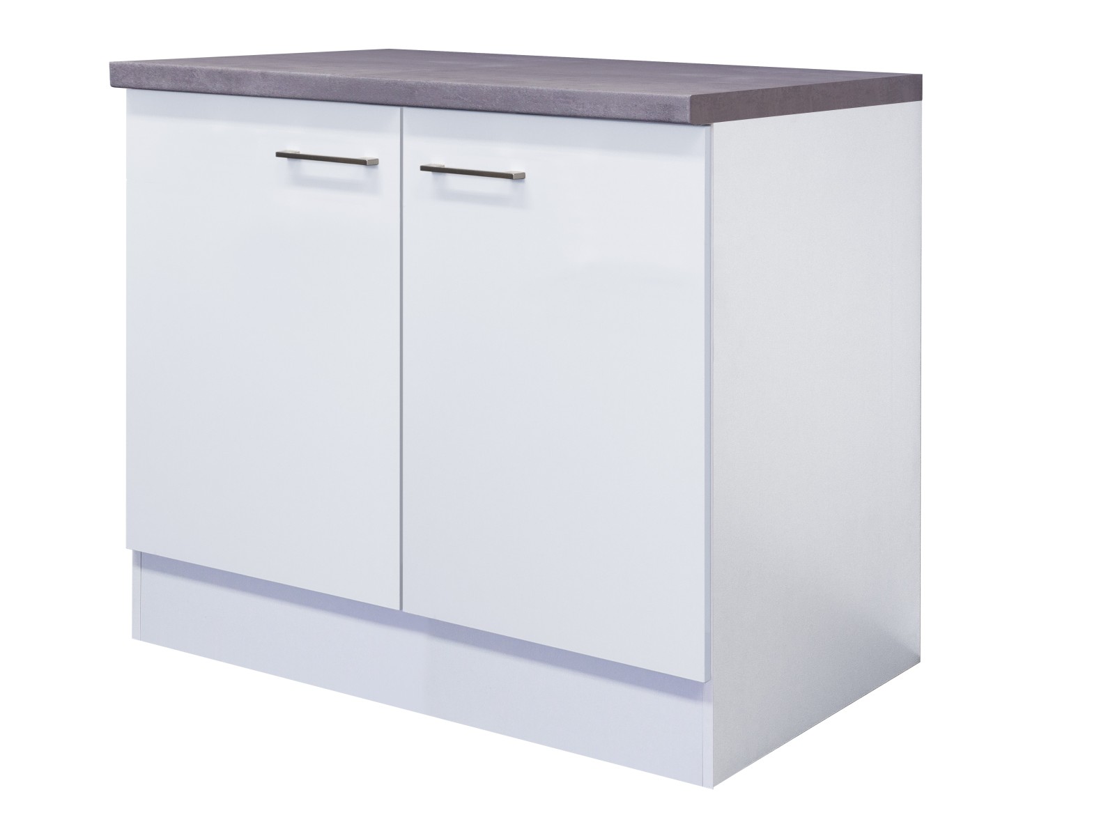 Spülenunterschrank ELEA - weiß-Beton -100 cm breit