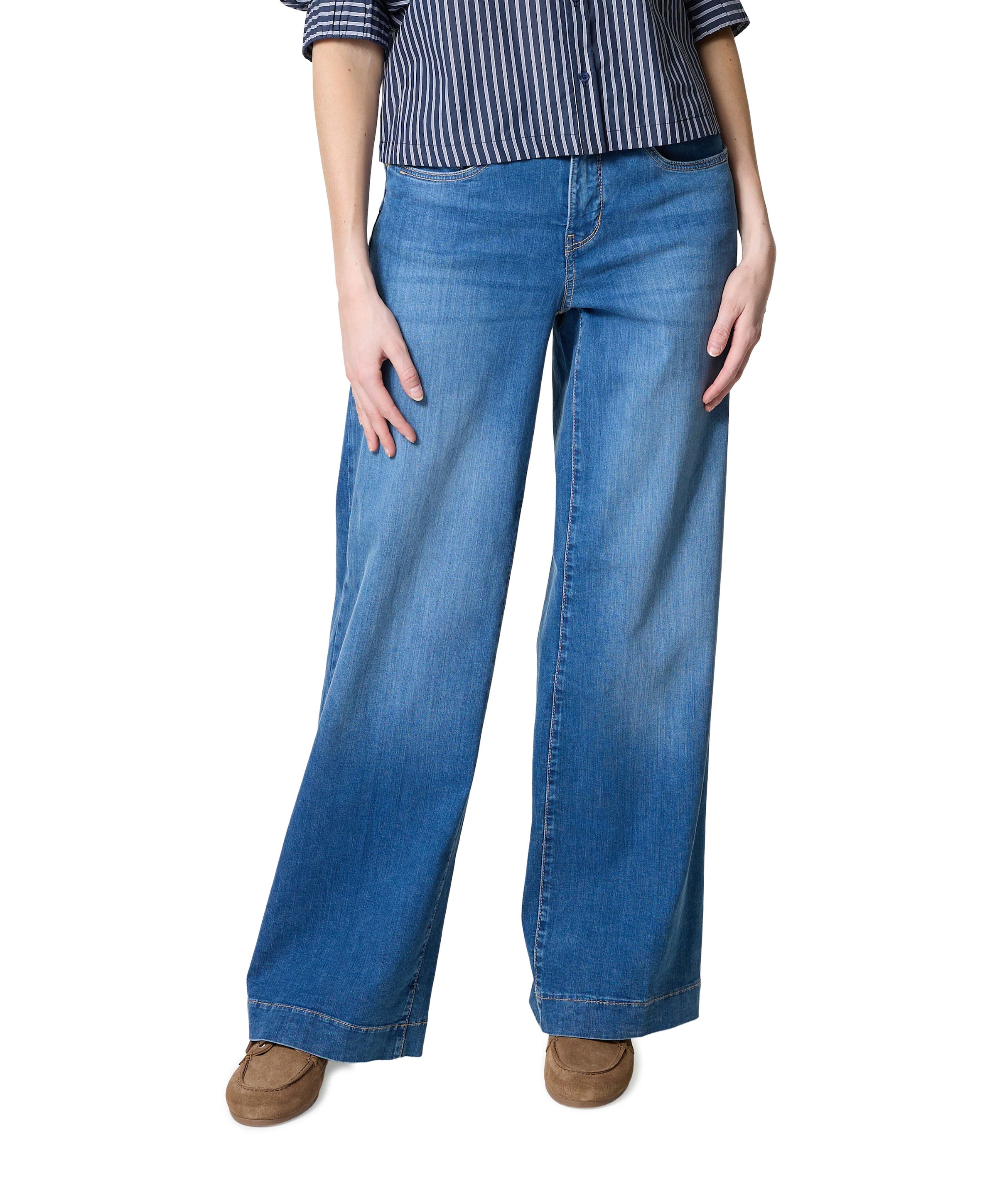 MAC RICH PALAZZO dames jeans blauw
