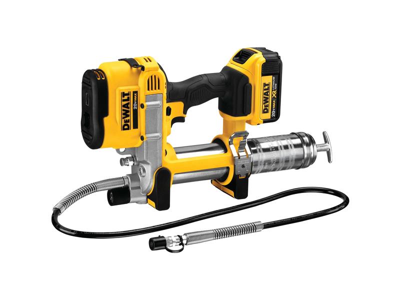 DEWALT Akku-Fettpresse 18 V DCGG571NK Solo Kräftige Fettpresse für leichtes und gleichmässiges Abschmieren von Fahrzeugen und Maschinen
