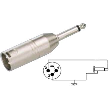 Devine ADA140 XLR male - jack male mono adapter