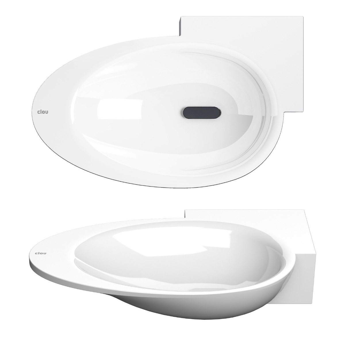 Clou First hoekfontein mineraalmarmer 39cm met kraangat rechts wit glans