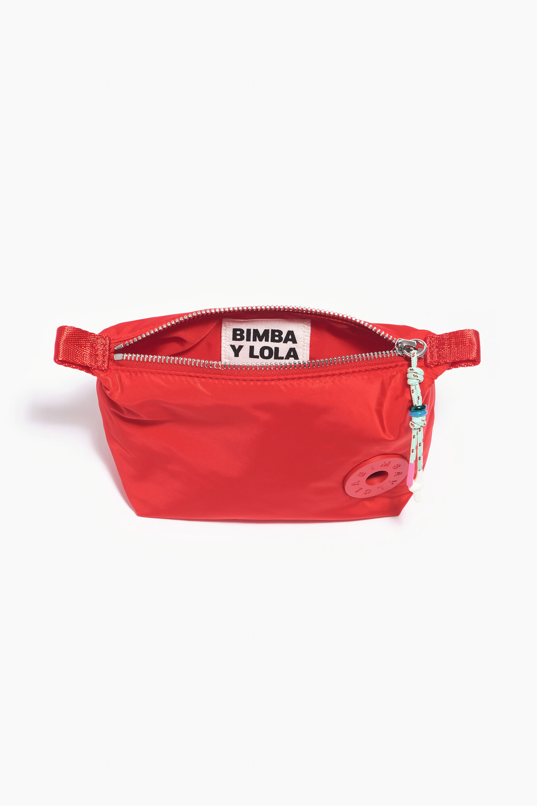 Nécessaire de nylon em formato de S, cor tomate