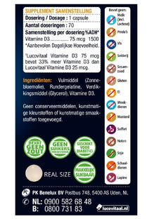 Lucovitaal Vitamine D3 75mcg Capsules 80CP