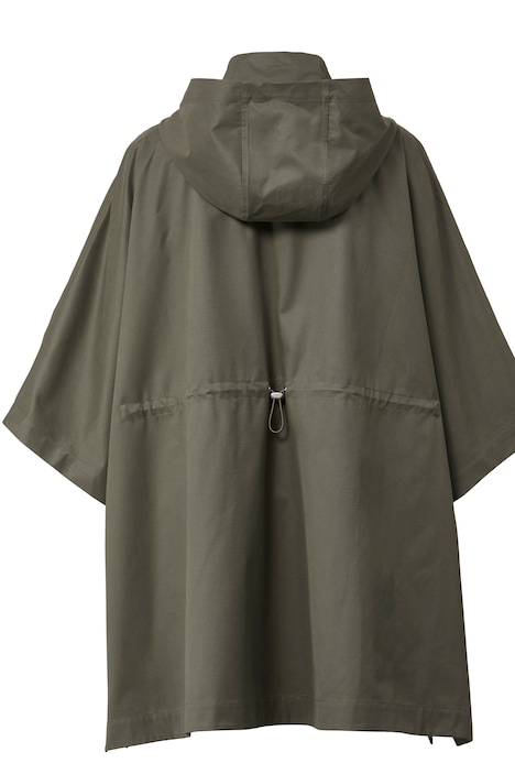 Cape, oversized, wasserabweisend, Kapuze, Taillen-Tunnelzug