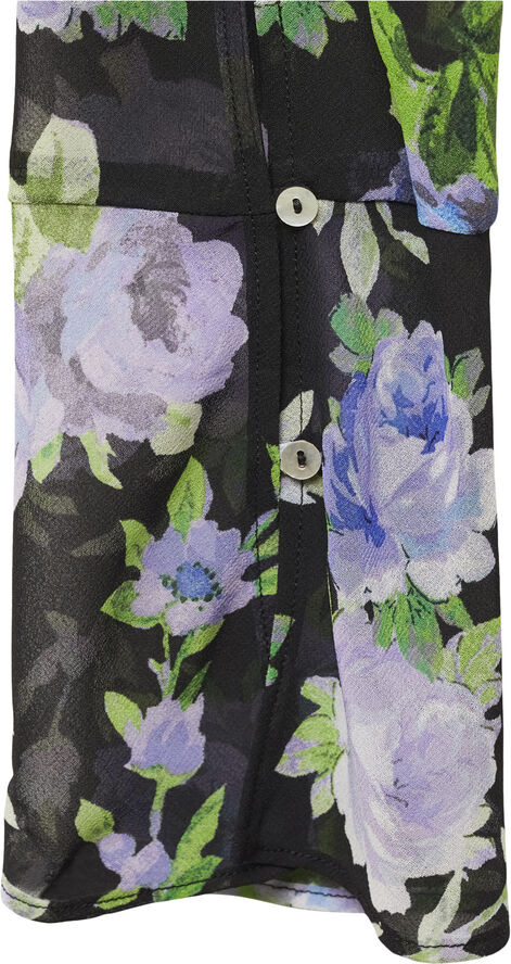 MANGO Semi-transparent printed shirt Black