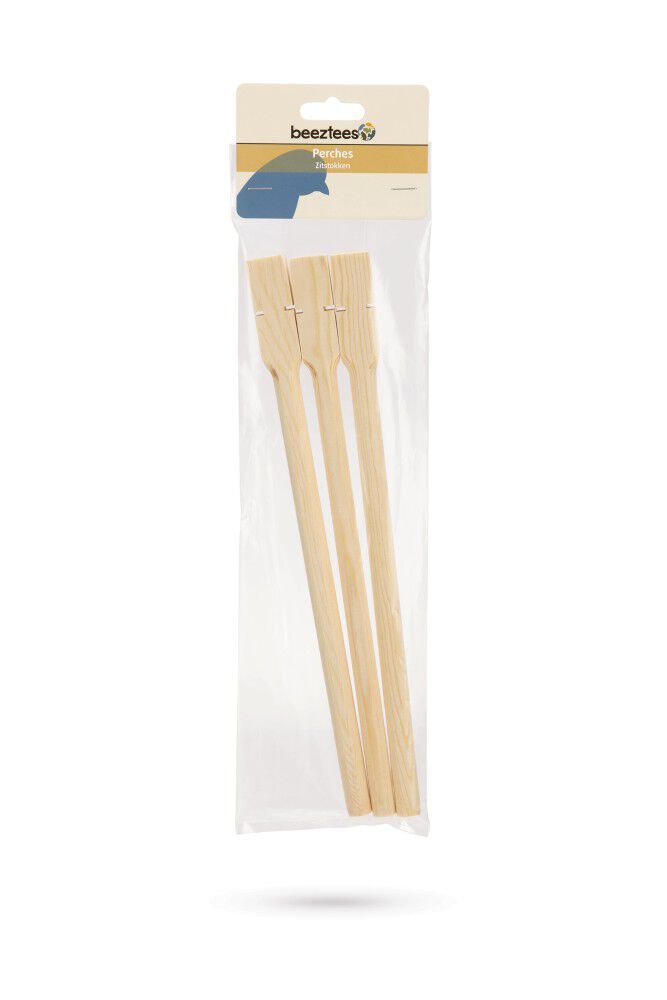 Beeztees Zitstok hout 30cm 3 stuks - vogel verzorgen - Bruin - 1.5x8x38 cm
