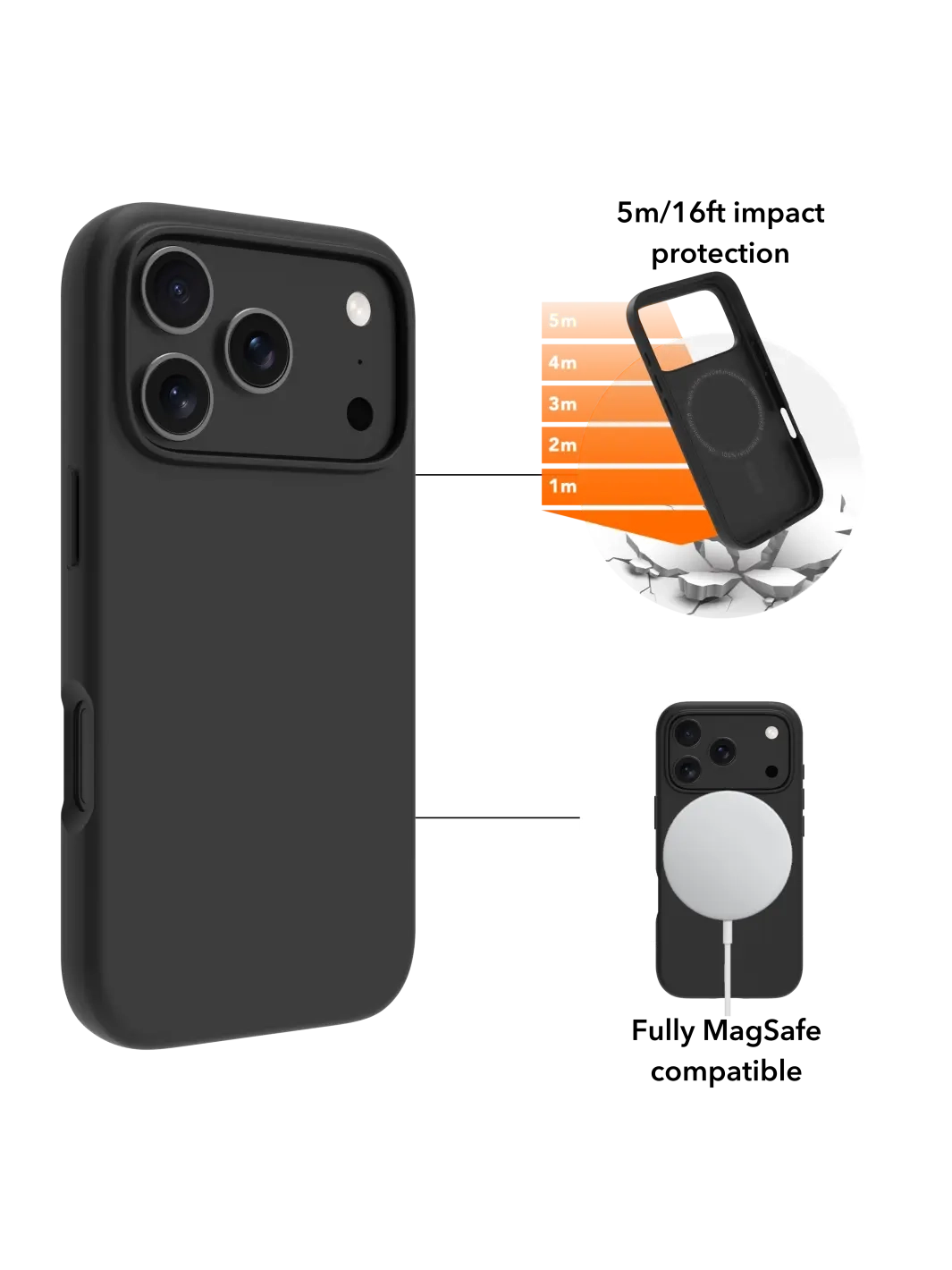 iPhone 17 Pro Hardcase Hülle Clear Case Iceland Ultra D3O MagSafe Recycled (IU63CL006705) - Schwarz