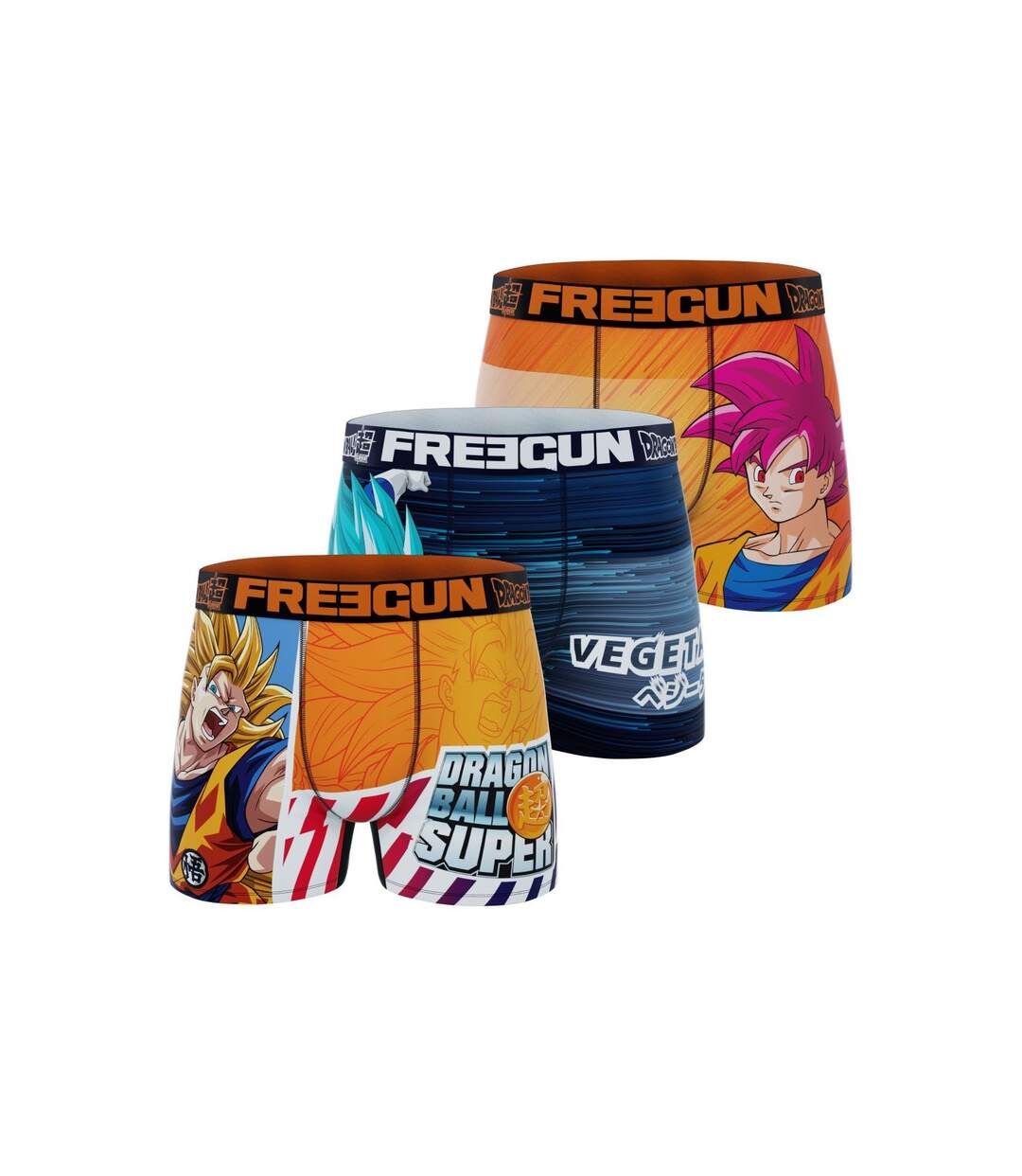 Boxer Homme Dragon Ball Super, Caleçon Homme Sangoku et Vegeta, Original et Confortable (Lot de 3)