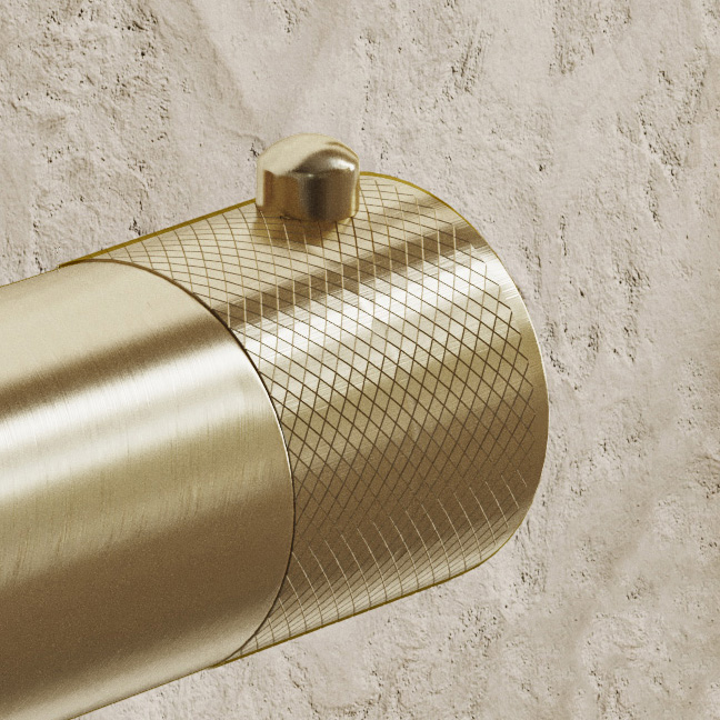 Saniclear Brass Curved temperatuurknop voor opbouw thermostaatkranen (SK38378, SK24881 en SK24882)