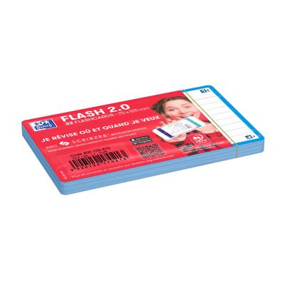Oxford FLASH 2.0 - Pack de 32 cartes - A7 - ligné - turquoise