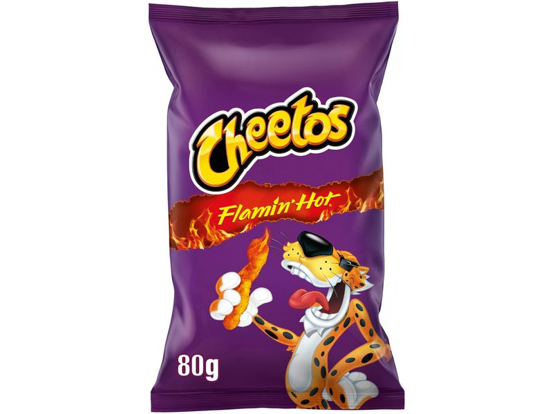 Cheetos Chips Flamin' Hot 80 g Pikanter Snack auf Basis von Mais mit Chili-Aroma
