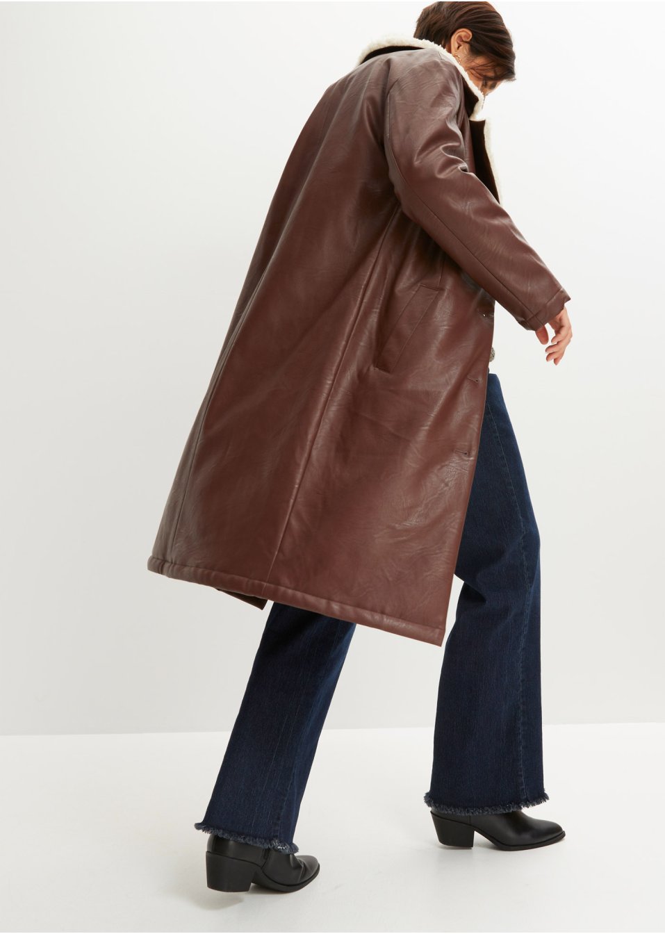 Manteau rembourré avec maille peluche au col
