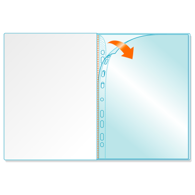 Oxford Quick'In - Bloc de 60 pochettes perforées - A4 - lisse - pour 25 feuilles