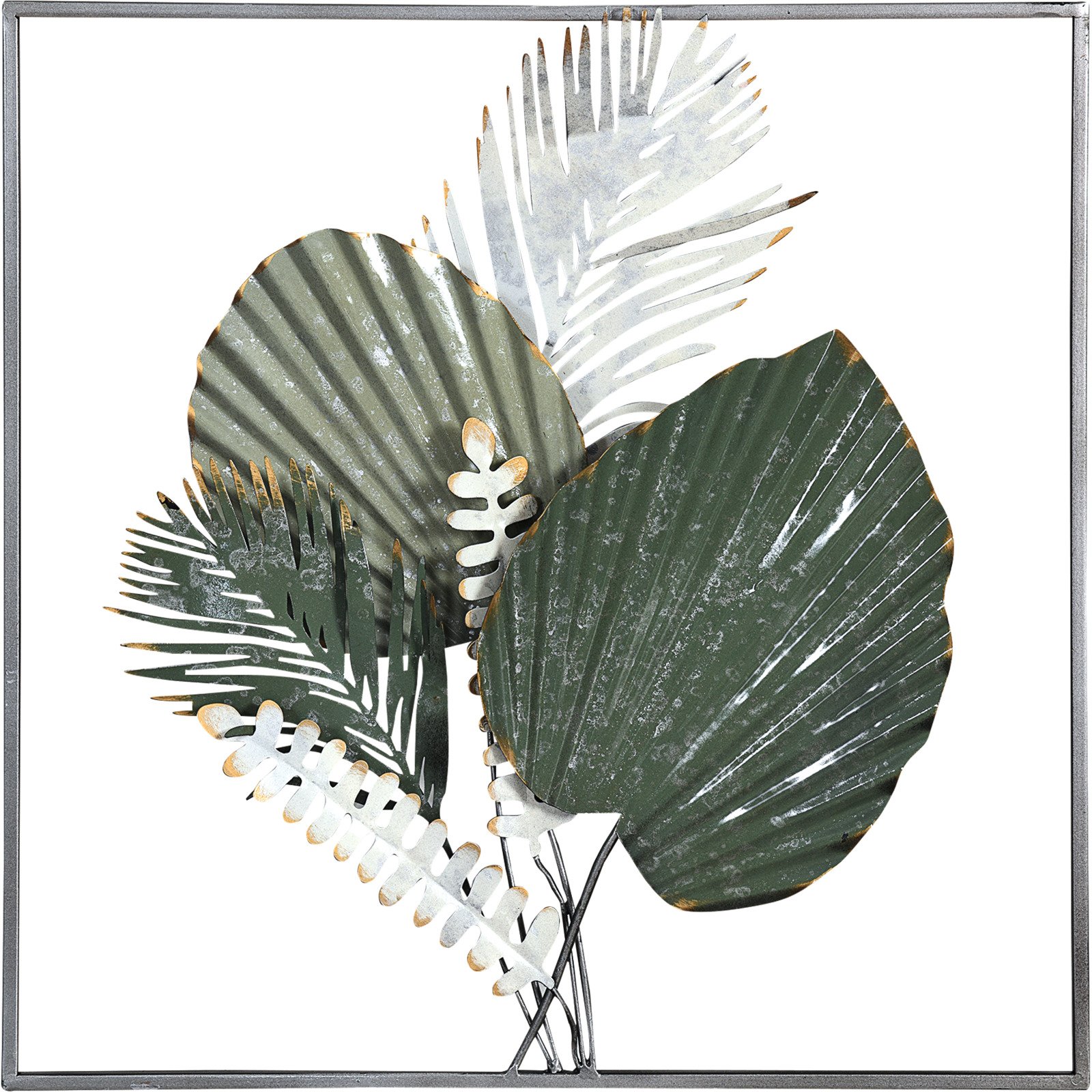 Wanddekoration mit Blätter grün 50 x 50 cm