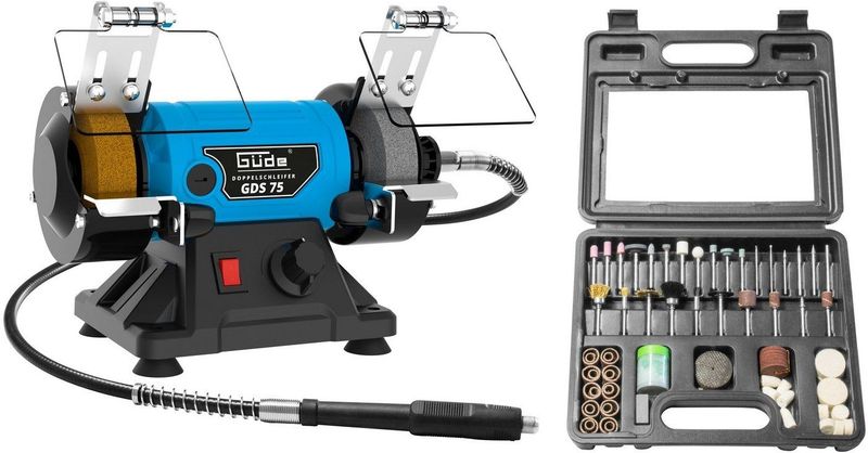 Güde Slijpmachine dubbele slijper GDS75 inclusief accessoiresset