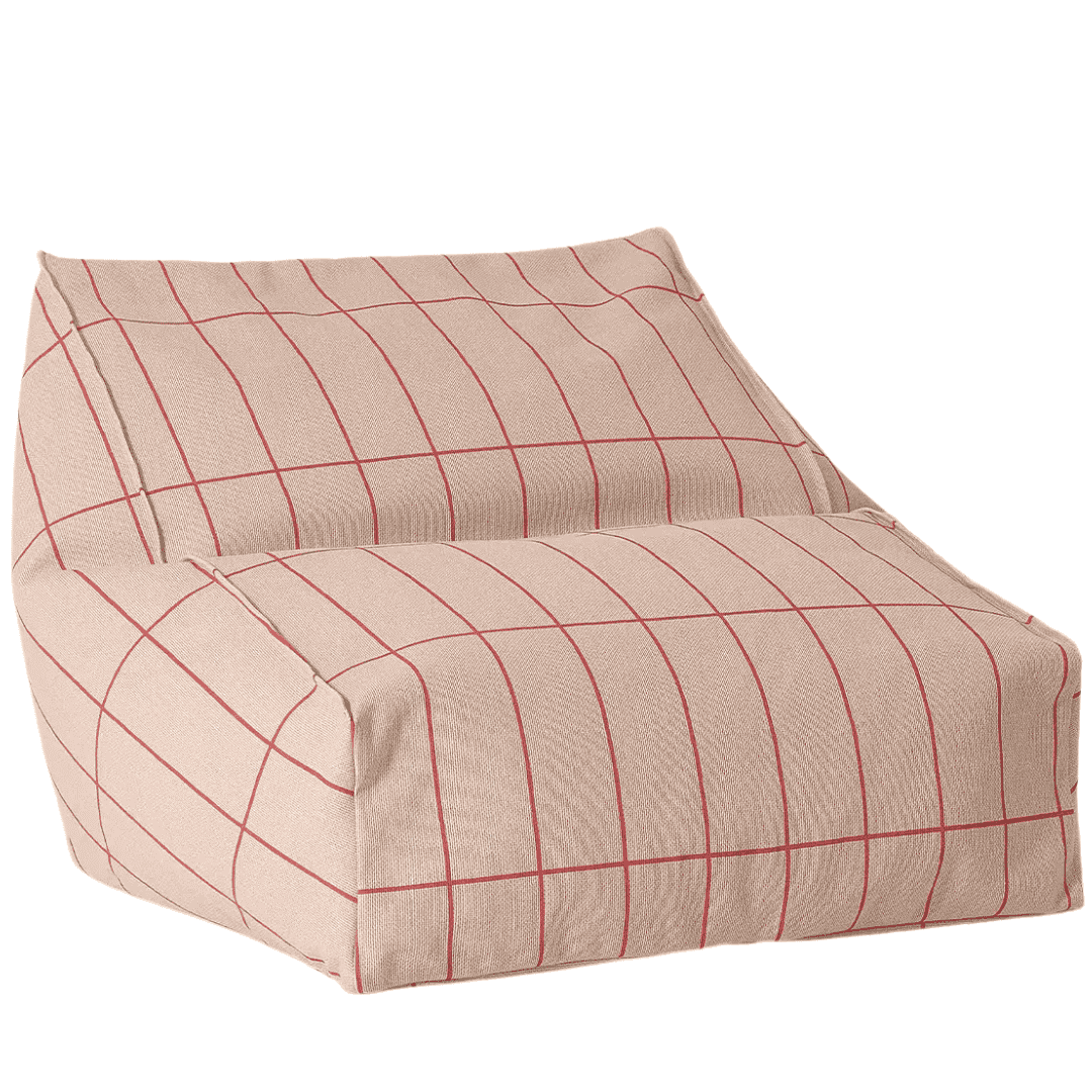 Nobodinoz zitzak vibes - pink red grid