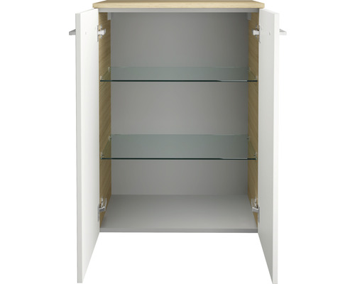 Dubbele halfhoge kast FACKELMANN B.Style 60,2x82,5x32 cm Zand Eiken/wit