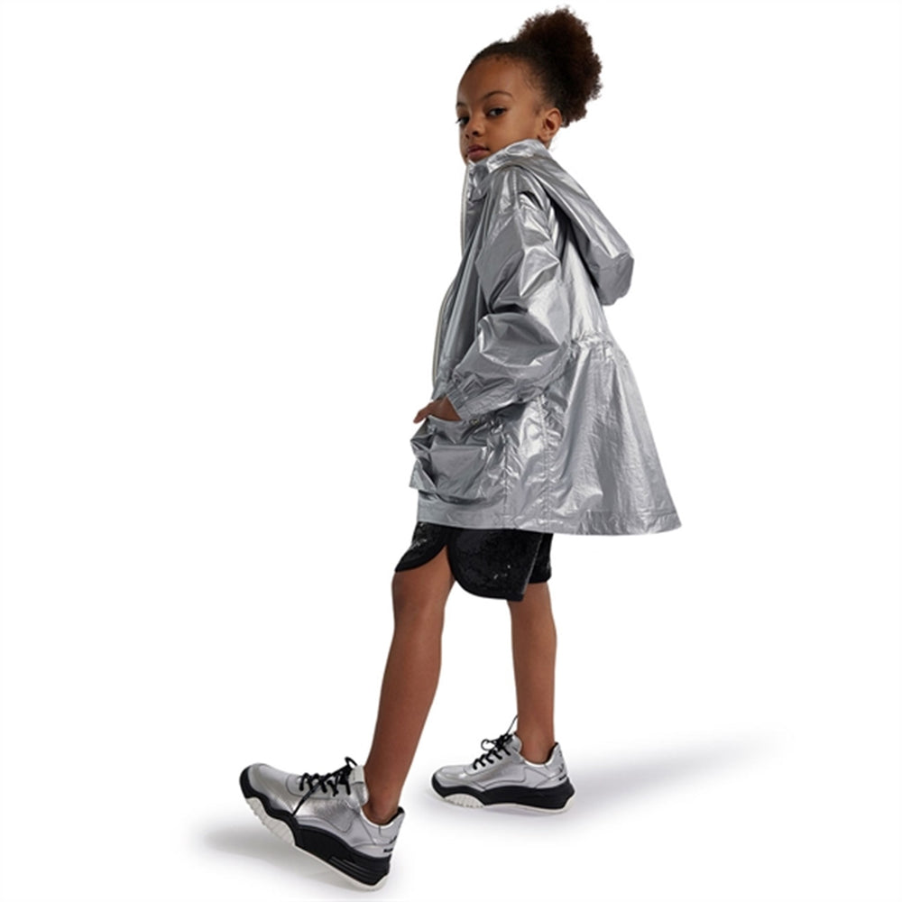 Light Grey Hooded Windbreaker