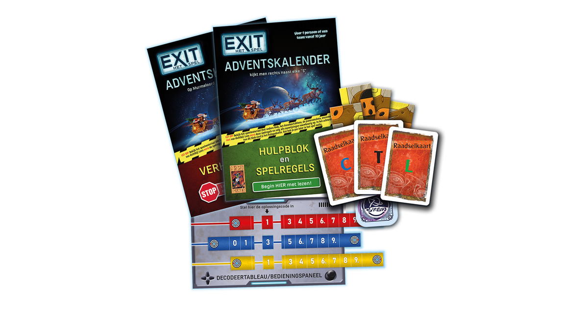 999 GamesEXIT Adventskalender: De intergalactische race Bordspel  (Nederlands, 1 speler, 24 dagen, Vanaf 10 jaar)