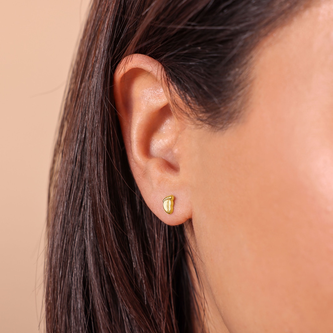 Ohrstecker 750/18 K Gelbgold Babyfüsse